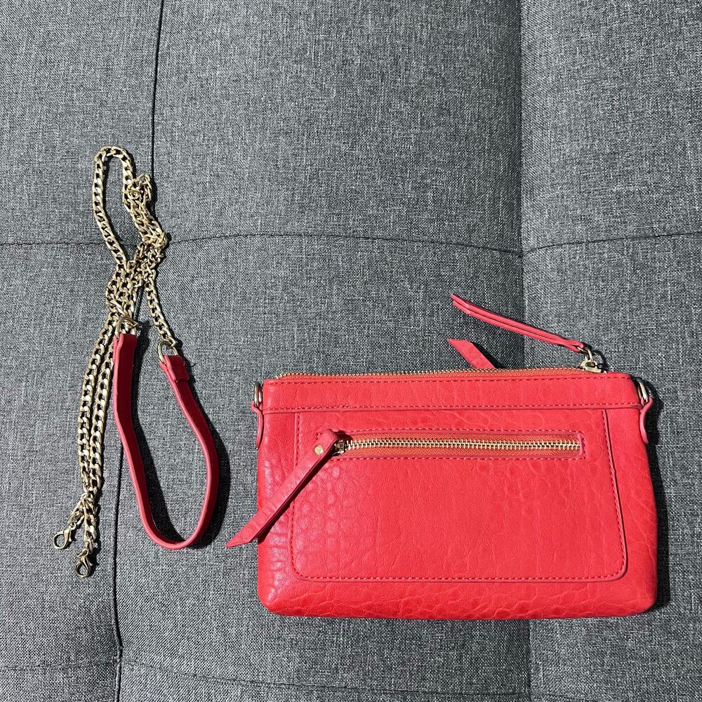MMS Clutch Crossbody Purse Women Small Red Gold Chain Elegant Evening - Picture 6 of 12